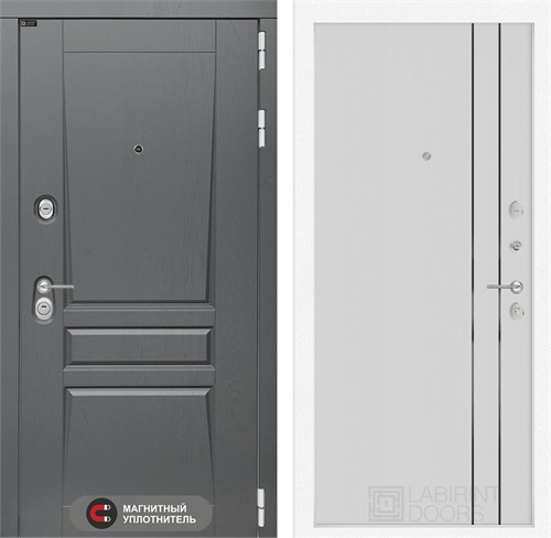 Входная дверь Платинум 10 (Альберо Грей / Белый рельеф софт) для установки в квартиру 31220 - фото 145042