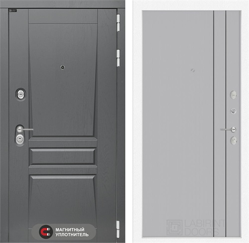 Входная дверь Платинум 10 (Альберо Грей / Серый рельеф софт) для установки в квартиру 31221 - фото 145049