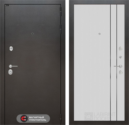 Входная дверь Сильвер 10 (Антик темное серебро / Белый рельеф софт) для установки в квартиру 31225 - фото 145103