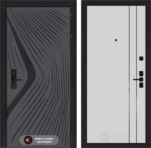 Входная дверь Леолаб 10 - Белый рельеф софт, черные молдинги для установки в квартиру 31240 - фото 145202