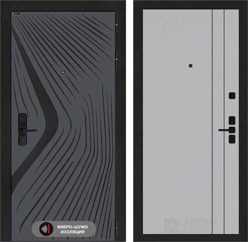 Входная дверь Леолаб 10 - Серый рельеф софт, черные молдинги для установки в квартиру 31241 - фото 145209