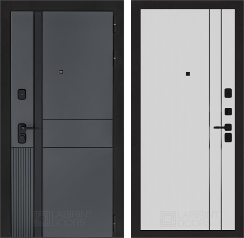 Входная дверь Эволаб 10 - Белый рельеф софт, черные молдинги для установки в квартиру 31245 - фото 145229