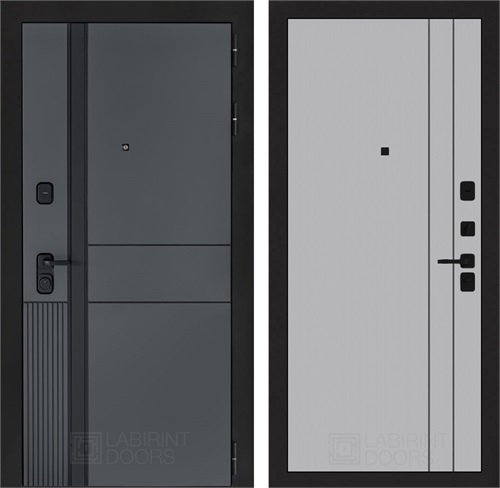 Входная дверь Эволаб 10 - Серый рельеф софт, черные молдинги для установки в квартиру 31246 - фото 145234