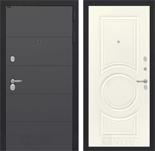 Входная дверь Арт 23 (Графит софт / Веллюто Ванила) для установки в квартиру 18854 - фото 145275