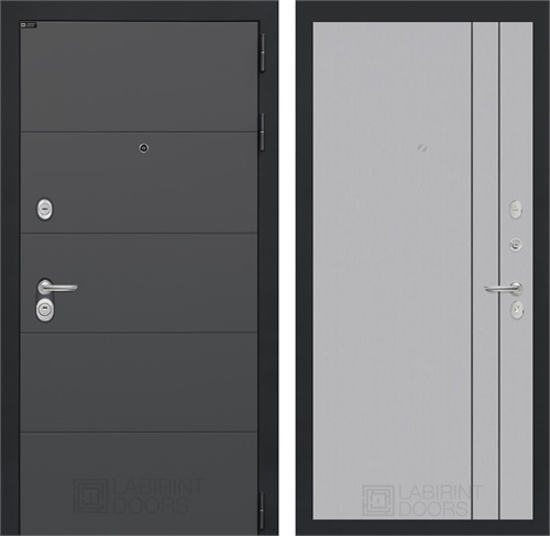 Входная дверь Арт 10 (Графит софт / Серый рельеф софт) для установки в квартиру 31256 - фото 145284