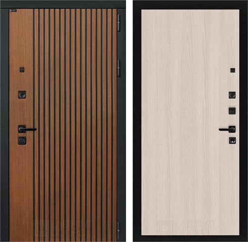 Входная дверь Шторм 05 (Дуб кантри темный / Ясень светлый) для установки в квартиру 31257 - фото 145287