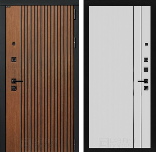 Входная дверь Шторм 10 (Дуб кантри темный / Белый рельеф софт) для установки в квартиру 31260 - фото 145300