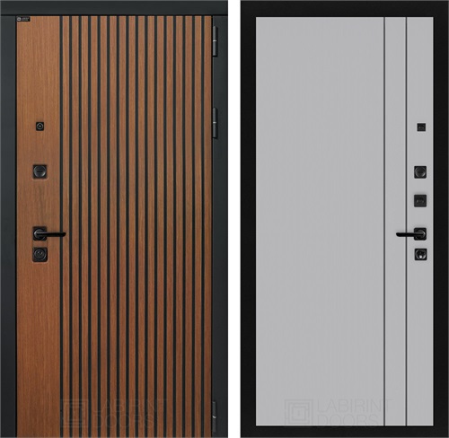 Входная дверь Шторм 10 (Дуб кантри темный / Серый рельеф софт) для установки в квартиру 31261 - фото 145303