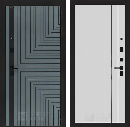 Входная дверь Кредор 10 - Белый рельеф софт, черные молдинги для установки в квартиру 31265 - фото 145409