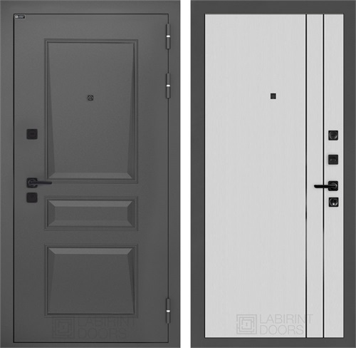 Входная дверь Орлеан 10 (Муар серый / Белый рельеф софт, черный молдинг) для установки в квартиру 31270 - фото 145497