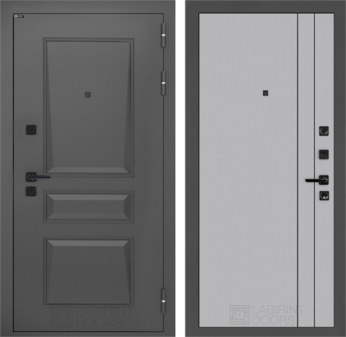 Входная дверь Орлеан 10 (Муар серый / Серый рельеф софт, черный молдинг) для установки в квартиру 31271 - фото 145502