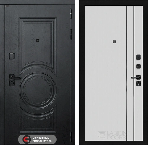 Входная дверь Гранд 10 (Альберо блэк / Белый рельеф софт) для установки в квартиру 31275