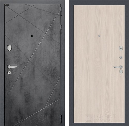 Входная дверь Лофт 05 (Бетон темный / Ясень светлый) для установки в квартиру 31297 - фото 145645
