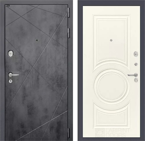 Входная дверь Лофт 23 (Бетон темный / Веллюто Ванила) для установки в квартиру 19127 - фото 145654