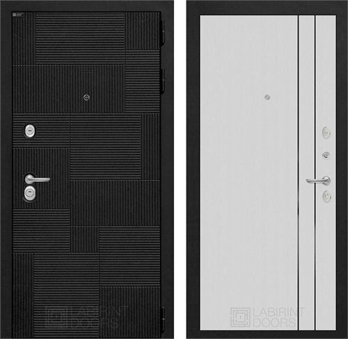 Входная дверь Пазл 10 (Лофт черный / Белый рельеф софт) для установки в квартиру 31305 - фото 145679