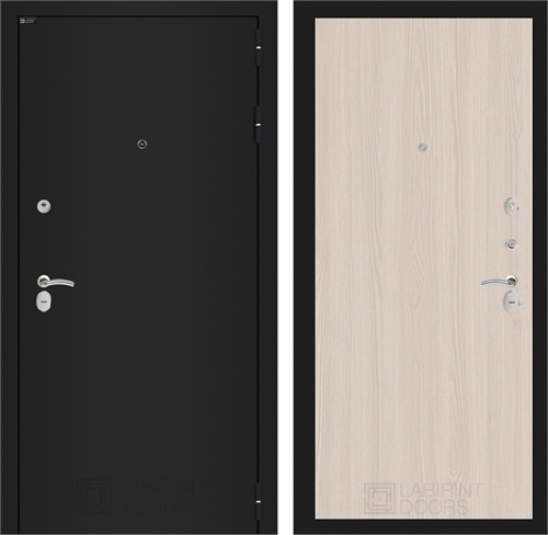 Входная дверь Классик 5 (Шагрень черная / Ясень светлый) для установки в квартиру 31312 - фото 145704