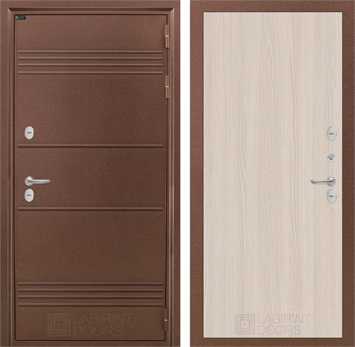 Уличная входная дверь Термо Лайт 05 (Антик медный / Ясень светлый) для частного загородного дома и дачи 31317 - фото 145724