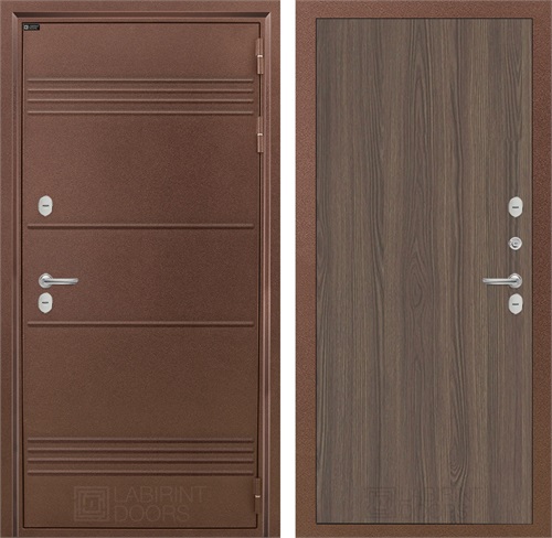 Уличная входная дверь Термо Лайт 05 (Антик медный / Ясень темный) для частного загородного дома и дачи 31318 - фото 145728