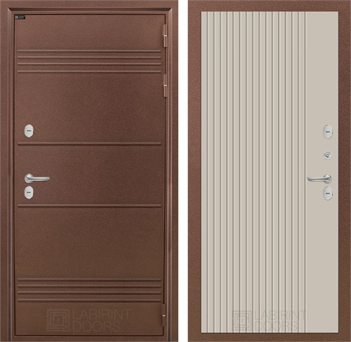 Уличная входная дверь Термо Лайт 29 (Антик медный / Капучино) для частного загородного дома и дачи 31319 - фото 145734