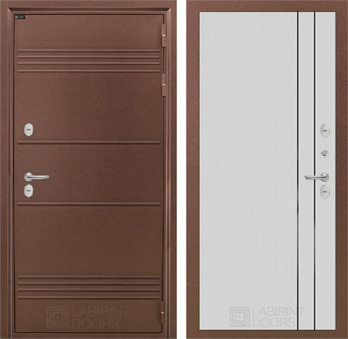 Уличная входная дверь Термо Лайт 10 (Антик медный / Белый рельеф софт) для частного загородного дома и дачи 31320 - фото 145738