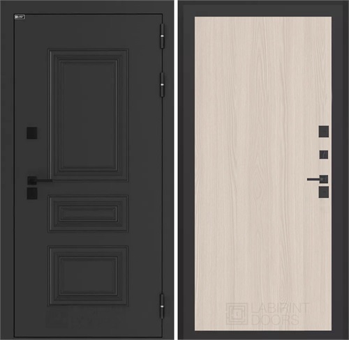 Входная дверь Аляска Термо Лайт №05 (Муар черный / Ясень светлый) для частного загородного дома и дачи 31332 - фото 145788