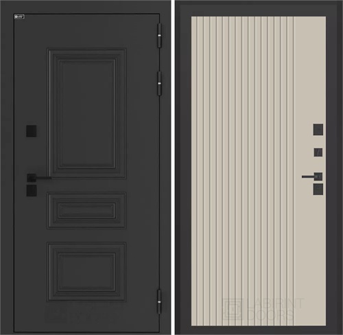 Входная дверь Аляска Термо Лайт №29 (Муар черный / Капучино) для частного загородного дома и дачи 31334 - фото 145798