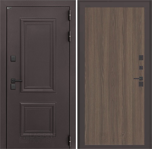 Входная дверь Полярис Термо Лайт №05 (Муар коричневый / Ясень темный) для частного загородного дома и дачи 31338 - фото 145816