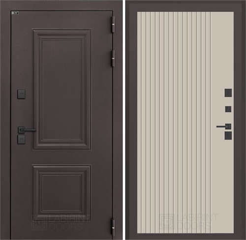 Входная дверь Полярис Термо Лайт №29 (Муар коричневый / Капучино) для частного загородного дома и дачи 31339 - фото 145821