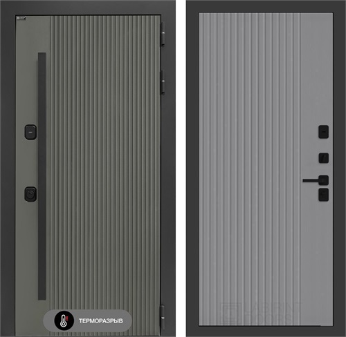Входная дверь с терморазрывом Термолаб 1 Тепло №29 - Серый рельеф софт для частного загородного дома и дачи 31349 - фото 146200