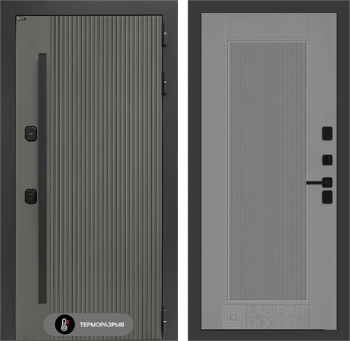 Входная дверь с терморазрывом Термолаб 1 Тепло №30 - Серый рельеф софт для частного загородного дома и дачи 31354 - фото 146225