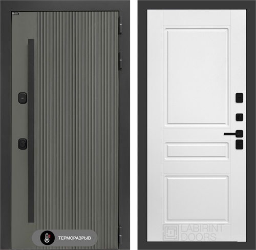 Входная дверь с терморазрывом Термолаб 1 Тепло №03 - Белый софт для частного загородного дома и дачи 31355 - фото 146230