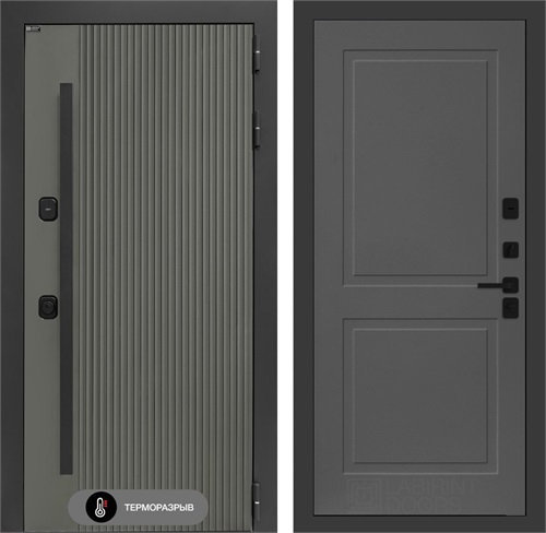 Входная дверь с терморазрывом Термолаб 1 Тепло №11 - Графит софт для частного загородного дома и дачи 31358 - фото 146245