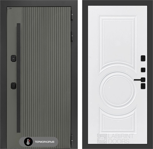 Входная дверь с терморазрывом Термолаб 1 Тепло №23 - Белый софт для частного загородного дома и дачи 31366 - фото 146285