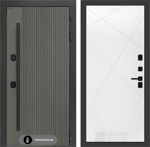 Входная дверь с терморазрывом Термолаб 1 Тепло №24 - Белый софт для частного загородного дома и дачи 31368 - фото 146295