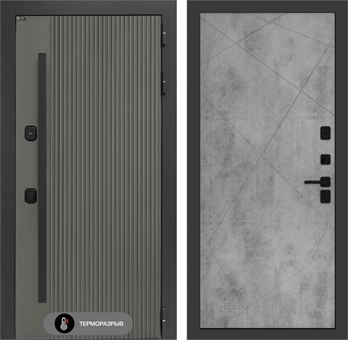 Входная дверь с терморазрывом Термолаб 1 Тепло №24 - Бетон светлый для частного загородного дома и дачи 31369 - фото 146300