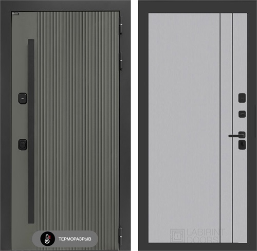 Входная дверь с терморазрывом Термолаб 1 Тепло №10 - Серый рельеф софт для частного загородного дома и дачи 31372 - фото 146315