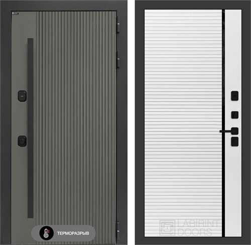 Входная дверь с терморазрывом Термолаб 1 Тепло №22 - Белый софт с молдингом для частного загородного дома и дачи 31373 - фото 146320