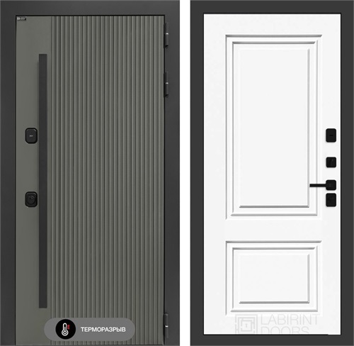 Входная дверь с терморазрывом Термолаб 1 Тепло №26 - Эмаль белая RAL 9003 для частного загородного дома и дачи 31377 - фото 146340