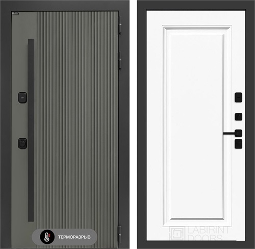 Входная дверь с терморазрывом Термолаб 1 Тепло №27 - Эмаль белая RAL 9003 для частного загородного дома и дачи 31378 - фото 146345