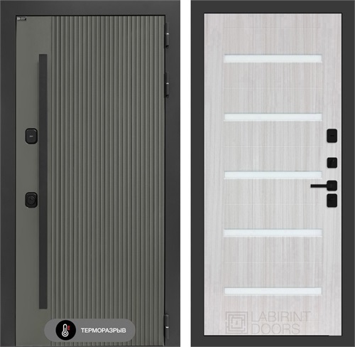 Входная дверь с терморазрывом Термолаб 1 Тепло №01 - Сандал белый, стекло белое для частного загородного дома и дачи 31380 - фото 146355