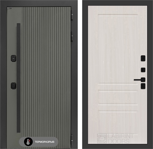 Входная дверь с терморазрывом Термолаб 1 Тепло №03 - Сандал белый для частного загородного дома и дачи 31386 - фото 146385