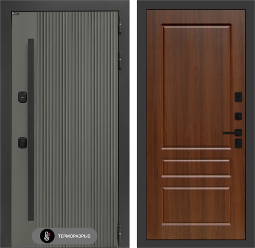 Входная дверь с терморазрывом Термолаб 1 Тепло №03 - Орех бренди для частного загородного дома и дачи 31387 - фото 146390