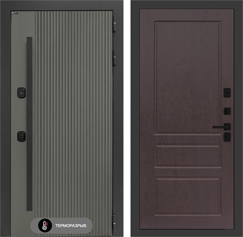 Входная дверь с терморазрывом Термолаб 1 Тепло №03 - Орех премиум для частного загородного дома и дачи 31388 - фото 146395