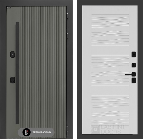 Входная дверь с терморазрывом Термолаб 1 Тепло №06 - Белое дерево для частного загородного дома и дачи 31391 - фото 146410