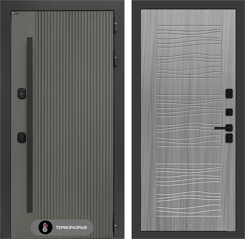 Входная дверь с терморазрывом Термолаб 1 Тепло №06 - Сандал серый для частного загородного дома и дачи 31392 - фото 146415