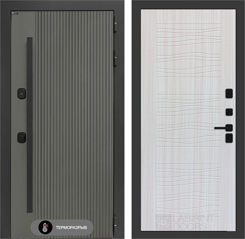 Входная дверь с терморазрывом Термолаб 1 Тепло №06 - Сандал белый для частного загородного дома и дачи 31393 - фото 146420
