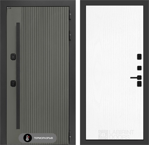 Входная дверь с терморазрывом Термолаб 1 Тепло №07 - Белое дерево для частного загородного дома и дачи 31394 - фото 146425