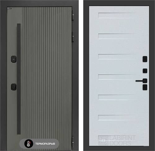 Входная дверь с терморазрывом Термолаб 1 Тепло №14 - Дуб кантри белый горизонтальный для частного загородного дома и дачи 31398 - фото 146445