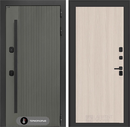 Входная дверь с терморазрывом Термолаб 1 Тепло №05 - Ясень светлый для частного загородного дома и дачи 31404 - фото 146475