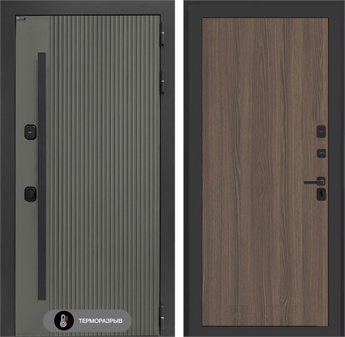 Входная дверь с терморазрывом Термолаб 1 Тепло №05 - Ясень темный для частного загородного дома и дачи 31405 - фото 146480